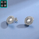 Gongzhan pt950 platinum pigeon egg earrings, sparkling diamond earrings, simple and elegant platinum earrings, oval young style, car flower sparkling pigeon egg platinum earrings, a pair, about 6.2-6.4 grams