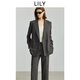 LILY2025 new autumn women's gray style, high-end, simple professional commuting casual suit jacket 509 dark gray L