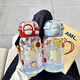 Internet celebrity ins style portable plastic water cup cartoon large capacity straw cup double drinking student male and female red apple cat 500ml