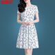 
Hengyuanxiang middle-aged noble ice silk dress for women 2025 new summer short person slim floral skirt 40 to 50 mother suit [ice silk 9904 skirt] 4XL [recommended to wear 150-165]