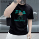 Niwen fa Amerikanischer Stil gutaussehender schwerer Baumwoll-Kurzärmel-T-Shirt für Männer und Frauen lässig Fashion Ins runder Nacken halbärmelig.
