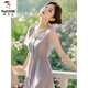 Specht Sommer frisches französisches Temperament Purple Licht Luxus High-End-Kleid für Frauen neu einzigartiger und einfacher Rock lila m