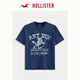 Hollister25 Sommer Neues amerikanisches Retro-Paar schweres Baumwoll-T-Shirt Herren und Frauen Ki323-5012 Marine Print L (180/108a)