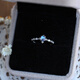 Chili natural Sri Lankan moonstone ring blue moonstone women's ring S925 sterling silver moonlight simple gift 4mm moonlight slightly cotton cracked colorful light