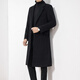 Woodpecker windbreaker men's winter mid-length plus velvet thickened woolen woolen coat long knee-length woolen coat 617 black long style cotton M 80-120Jin Jin equals 0.5 kg wear