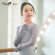 Little Jasmine Dance Little Jasmine New Children's Dance Sweater with Ballet Practice Clothes Women's Spring and Summer Top Long Sleeve Jacket Flower Gray Purple 120