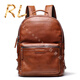 Goldwin RL Light Luxury Brand 2025 New Men's Sacke's Business Head Cowhide Grand Capacité sac à dos Sac de voyage noir Men's Black