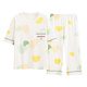 Fenten pajamas for women in summer pure cotton short-sleeved cropped pants can be worn on the outside sweet and casual cotton women's home clothes 9882 breastless pad [pure cotton] 2XL Recommended 140-155 Jin [Jin equals 0.5 kg]