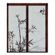 He Jiangong Chinese-style sliding door living room balcony partition invisible folding door without punching honeycomb movement A9276 frame coffee color