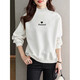 GTYUWVG royal blue plus velvet thickened sweatshirt for women in autumn and winter small loose casual half turtle collar design sense top jacket trend 6197 royal blue half turtle collar plus velvet S 80-100Jin [Jin equals 0.5 kg]