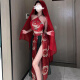 谜姬（Mizz zee）性感古风汉服睡衣服调情免脱制服诱惑装激情床上套装qqny 红色汉服套装+9756镂空网衣套装 均码 (建议80-130斤) 夫妻房事情趣助爱床上