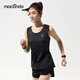 Macondo summer men and women running sports vest 3 generations thin breathable quick-drying training fitness sleeveless T-shirt top black-Men M