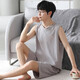 Luechen Pajamas sans manches Viete pour hommes pyjamas mince des vêtements pour hommes à grande taille décontractés, père L [construit 12027 [Set] L [recommandé 100-140jin [Jin est égal à 0,5 kg]]]