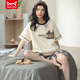 Catman (Miiow) Pajamas de algodón puro para mujeres en pantalones cortos de manga cortos de verano Celebrity Summer Summer Alto valor La ropa para el hogar se puede usar fuera del traje ZH-9856 [set] 2xl Código 140-160Jin [Jin equivale a 0.5 kg] Es necesario reservar la contracción