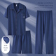 
Yalu pajamas men's summer pure cotton short sleeve shorts trousers three-piece set full size 2025 new home clothing F-LMSJ-9273# L