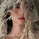 Zi Jiafu New French Bridal Veil Super Fairy Lace Bow Ribbon Headdress Feeling Wedding Dress Travel Photography Accessories Veil Beige