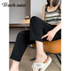 Tachimis Touch Miss High-End Casual Lose Wide-Big Hosen für Frauen 2025 Neuer Sommer-Dünnstil Slim Small Garderobe Harem Hosen Black S 85-99Jin [Jin ist 0,5 kg]