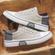 Pastoral Europeo 2025 zapatos para hombres nuevos zapatos de lona casual de moda zapatos de mesa transpirable para hombres versátil suave k22 beige 41