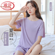 Pajama de mujeres de Langsha para mujeres en verano en verano delgado y suave estilo perezoso y suave se puede usar ropa para el hogar cómoda fuera de 2025 Purple