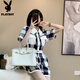 
Playboy; PLAYBOY Little Flavor Style Set for Women 2025 Large Size Women's Summer Jumpsuit New Fashionable and Fashionable Jumpsuit Picture Color S Recommended 80-95Jin [Jin equals 0.5 kg]