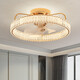 Opudakochi Camp Bedroom Light Shaking Head Fan Light Fan Light Modern Simple Light Luxury Crystal Living Room Master Bedroom Dining Ceiling Light 686 Gold 50CM Wuji+ - Shake Head