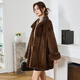 
Winter home brand imported fur mink coat for women's whole mink medium-length vertical lapel mink coat for women's cloak style, brown color, one size 180Jin [Jin equals 0.5 kg] (cloak loose version)