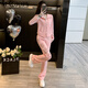 Magiopy International Luxury High-Ald Brand Style Wearting Set for Women 2025 Spring New Fashionable Age reduce la chaqueta corta Top Pink s (100Jin [Jin equivale a 0.5 kg])