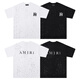 WALKING BEAUTY跨境批发am和平鸽流漆涂鸦字母TShirt星空经典logo短袖情侣T恤iri 691白色 S