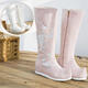Geufan 9859 Menschen sammeln Hanfu Frauenseife Stiefel Alte Kostümstiefel für Frauen in der inneren Höhe der Frauen in der inneren Höhe Cos ERECT SHOUS ANCEILE STYLE High-Tube-Stiefel bestickte Stiefel bestickte weiße Stiefel 38