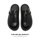 DIFANPU International Luxury Brand Herrenschuhe High-End-Männer für Außenbekleidung mit mattem leichten Luxus-handgefertigten Zehenzehen halbgebundener Birken Slipper Black [Brand Gift Box] 41