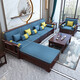 Wenting Yayuan Solid Wood Sofa Living Room New Chinese Style Black Gold Wood Storage Guifei Fabric Combination Light Luxury Small Apartment Furniture 9901 1+1+3+ Drawer Coffee Table [Storage Model] Cat Scratch Leather Cover