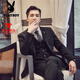 Playboy (PLAYBOY) casual small suit men's suit Korean style slim business formal suit men's suit jacket groom wedding dress 147 meters white (three-piece suit for shirt) 2XL