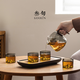 Thirty-year-old Yuanshan Zhuanzhuan glass teapot, tea and water separation, special fair cup tea set for lazy people to make tea, small green orange tea set, Yuanshan Zhuanzhuan teapot_transparent