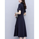 Gsrangs Temperament Frauen Sommerkleid von einer 50-jährigen Frau 40-ein-Eins-Mutter in der mittleren Alter, die ihren Bauch bedeckt, um sie abschlafen 9905 Marineblau M Vorschlag 97-107jin [Jin gleich 0,5 kg]