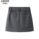 Viainosqinenosshiman tienda insignia oficial 2025 Spring Nuevo producto Cinturón casual falda falda mujer 3523 humo gris humo gris s