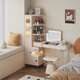 Tinymiya bookcase and dresser integrated small apartment modern minimalist bedside storage cabinet safe retractable flip top makeup table 40cm high cabinet left opening + lift stool hollow in the middle - reserved socket