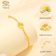 Chinese jewelry gold bracelet for women gold four-leaf clover inlaid with zirconium bracelet chain plain chain birthday gift for girlfriend for wife