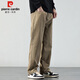 Pierre Cardin Casual Pants Men's Autumn and Winter Loose Straight Pants Men's Heavy Cotton Work Pants Men's Brown XL