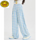 
Little yellow duck girl super beautiful suit children 2025 new spring dress fashionable girl big boy fashionable street sweatshirt plaid pants trend 15266 blue + 4916 gradient 140 cm