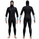 VVIR EER3mm hooded wetsuit high elastic CR men's long-sleeved warm one-piece sun protection waterproof snorkeling surfing cold wet suit 3mm 253 men's front opening moonlight blue warm and cold protection L 3mm