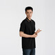 Jinba Herren-Kleidung (K-Boxing) [7A Antibakteriell] Jinba Herren-Kleidung 25 Frühling und Sommer Neues lässiges Kurzärmler-Polo-Hemd NPPN1595 Black XL