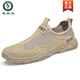 Specht Summer Mesh Schuhe Hohlige Herrenschuhe atmungsableer dünne leichte Maschenschuhe Herren lässige Schuhe Weiche Sohle Sneakers A681 Khaki 38