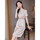 
SUSTYLE luxury high-end brand women's silk dress for women 2025 summer new style fashionable slim and fashionable mulberry silk skirt blue L