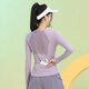 Phigeer Back Pocket Professional Training Fitness Clothing Women's Top Autumn Slimming Pilates Yoga Clothing Long Sleeve Slimming Quick-Drying Purple Long Sleeve M