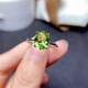 Weici original olive ring for women sterling silver plated 18k gold emerald crystal ring design niche high-end natural peridot ring
