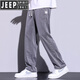 JEEP SPIRIT天丝垂顺休闲裤男夏季薄款2025新款潮牌直筒宽松冰丝阔腿牛仔长裤 1048=浅蓝色 M (建议体重 90-115 斤)