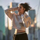 
LORNA JANE running series sports shirt sweater short hooded night running fitness casual women J official flagship authentic ivory white XXS
