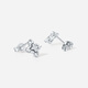 ZLF (ZLF) PT950 platinum earrings for women, shiny four-leaf clover earrings for girlfriend, one pair - 2.05g