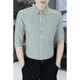 
Summer striped short-sleeved shirt men's 2025 new high-end light luxury shirt trendy brand handsome five-point mid-sleeved inch shirt 9-719 [Black] XL