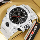 Sanda brand 6198 watch sports men and women students multifunctional waterproof luminous fashion electronic watch quartz watch watch black [gift box battery warranty card] 55mm